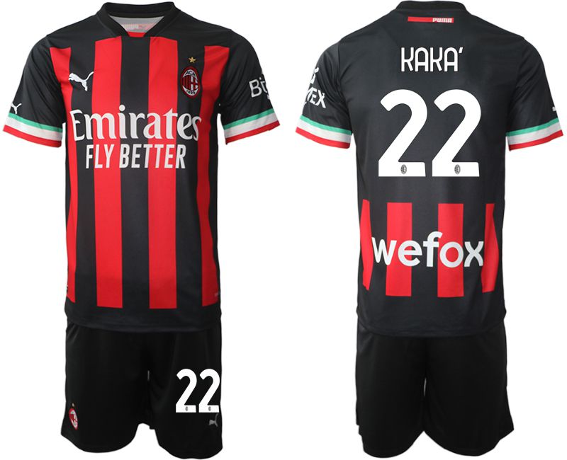 Men 2022-2023 Club Ac Milan home black #22 Soccer Jerseys->ac milan jersey->Soccer Club Jersey
